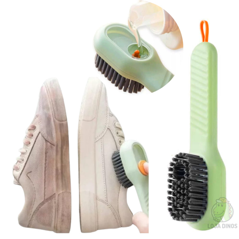 Escova para Limpar Tênis e Sapatos com Reservatório Dispenser